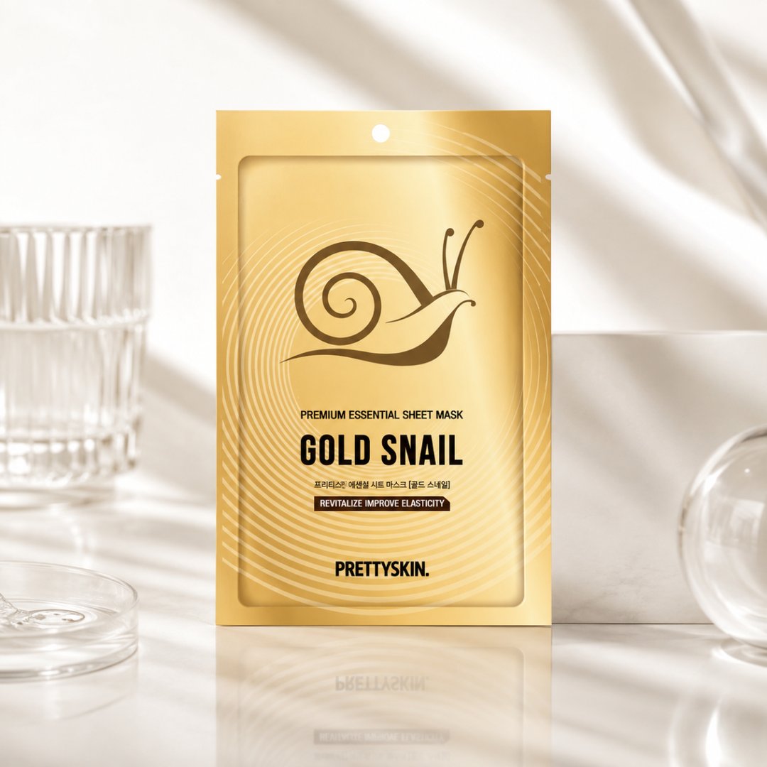PRETTYSKIN – Gold Snail Premium Essential Sheet Mask pack de 10